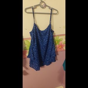 Blue polka dot blouse